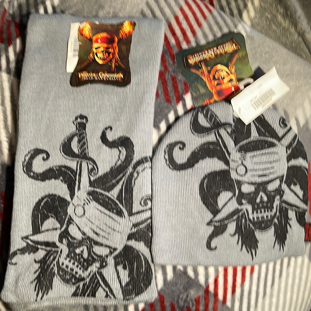 PIRATES OF THE CARIBBEAN 2006 ☠️ DEAD MANS CHEST ☠️ BEANIE & SCARF SET VHTF RARE